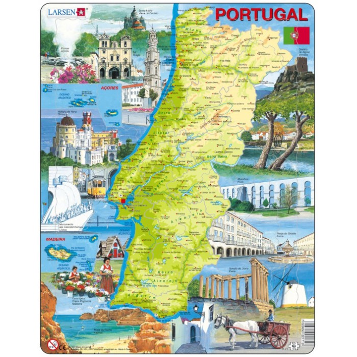   Puzzle Cadre - Carte du Portugal (en Portugais)