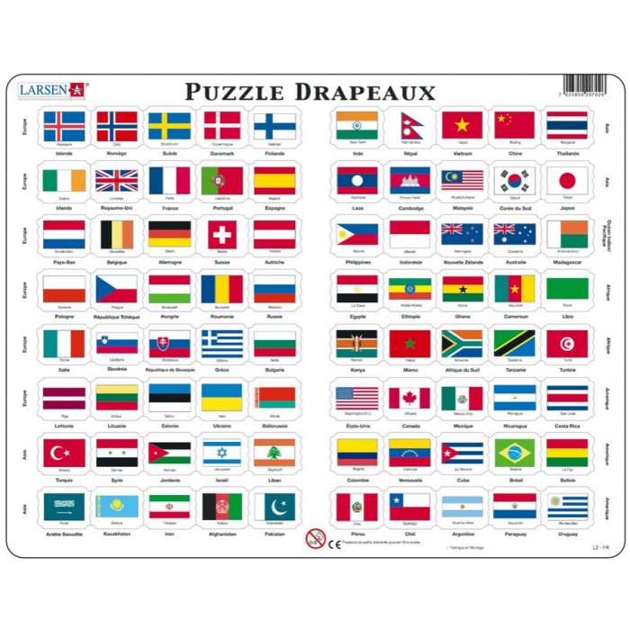   Puzzle Cadre - Drapeaux du Monde (en Français)