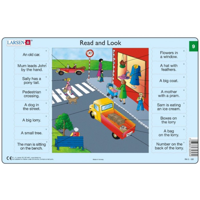 Larsen-RA05-EN-9-10 2 Puzzles Cadres - Apprendre l'Anglais : Read and Look 09-10 (en Anglais)