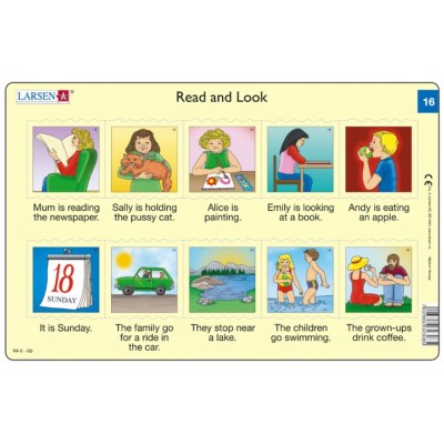 Larsen-RA08-EN-15-16 2 Puzzles Cadres - Apprendre l'Anglais : Read and Look 15-16 (en Anglais)