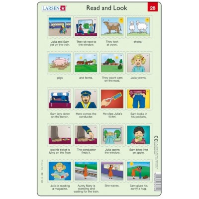 Larsen-RA14-EN-27-28 2 Puzzles Cadres - Apprendre l'Anglais : Read and Look 27-28 (en Anglais)