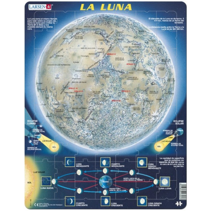  Larsen-SS5-ES Puzzle Cadre - La Luna (en Espagnol)