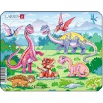  Larsen-V6-4 Puzzle Cadre - Dinosaures