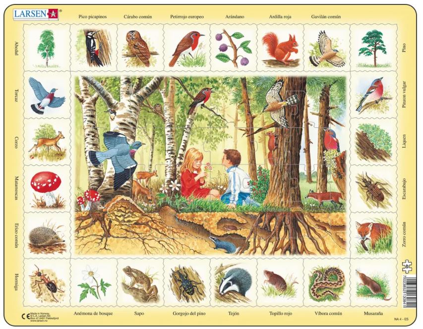 Puzzle Cadre - Puzzle Nature - Forêt (Espagnol) Larsen-NA4-ES 48 pièces  Puzzles - Educatifs et ludiques - /Planet'Puzzles