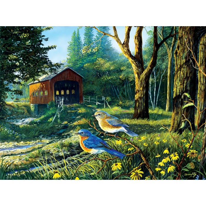 SunsOut Terry Doughty - Sleepy Hollow Blue Birds