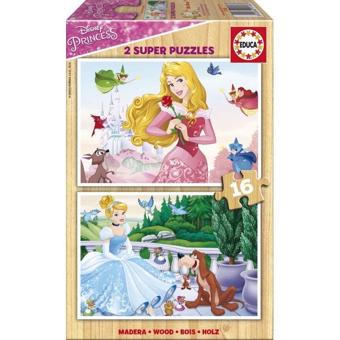 Educa 2 Puzzles en Bois - Princesses Disney