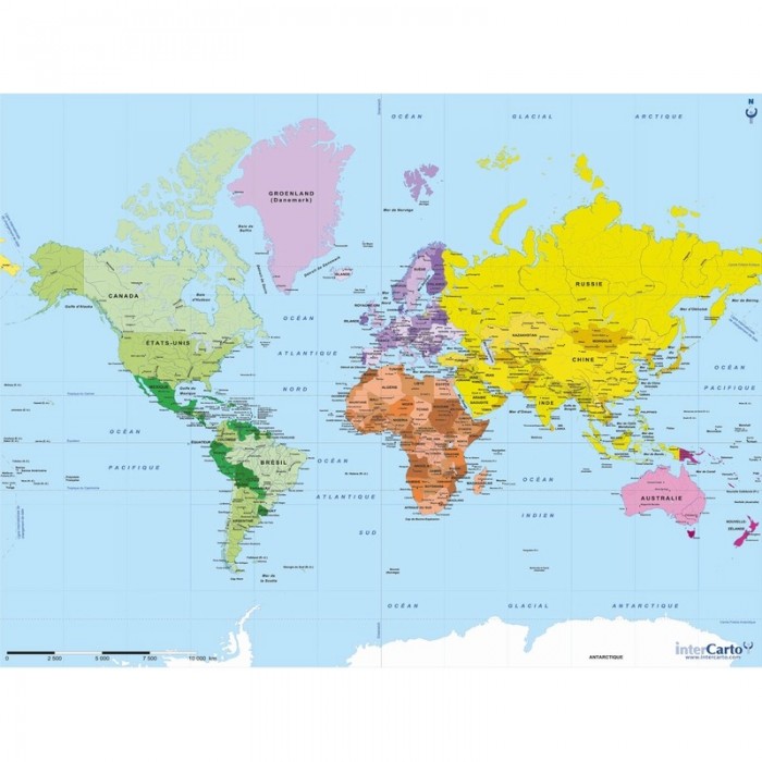 Puzzle Michèle Wilson Puzzle en Bois découpé à la Main - Carte du Monde