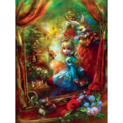 Puzzle Master-Pieces-31648 Pièces XXL - Book Box - Alice at the Chessboard