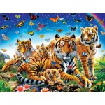 Puzzle  Master-Pieces-32280 Pièces XXL - Tigres et Papillons