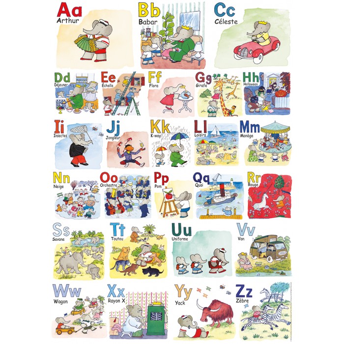 Puzzle  Nathan-00911 L'abécédaire de Babar