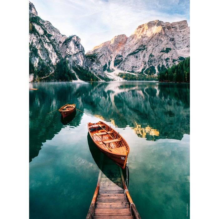 Puzzle  Nathan-00957 Les Barques du Lac de Braies - Italie