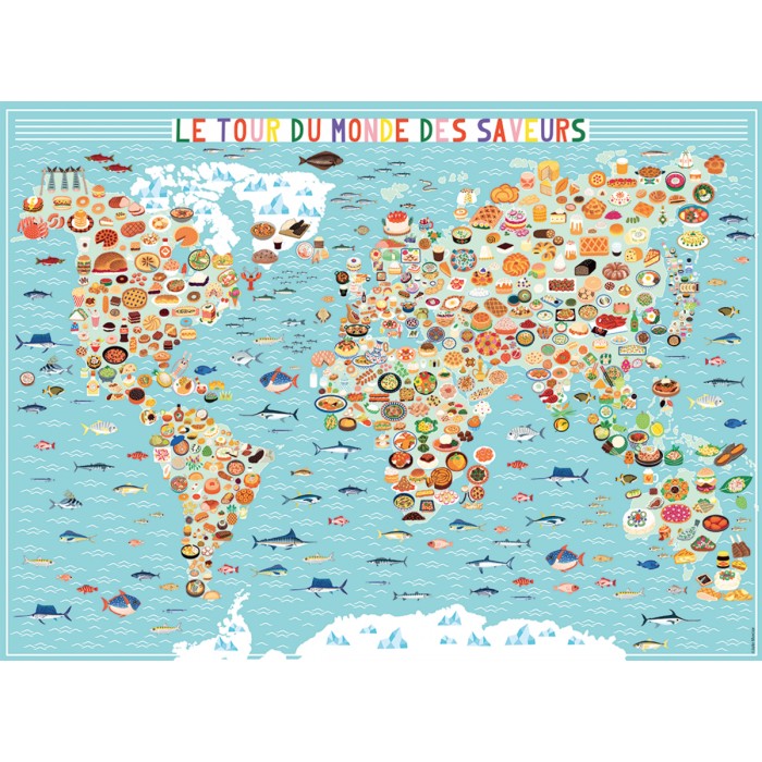 Puzzle Nathan-00976 Le Tour du Monde des Saveurs - Julie Mercier