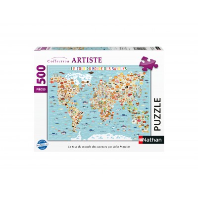 Puzzle Nathan-00976 Le Tour du Monde des Saveurs - Julie Mercier