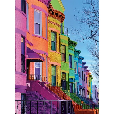 Puzzle Nathan-01151 Maisons Multicolores