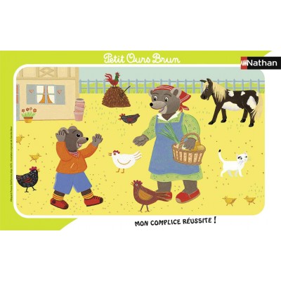 Nathan-86133 Puzzle Cadre - Petit Ours Brun
