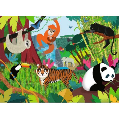 Puzzle Nathan-86176 Pièces XXL - Les Animaux de la Jungle