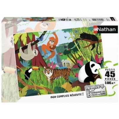 Puzzle Nathan-86176 Pièces XXL - Les Animaux de la Jungle