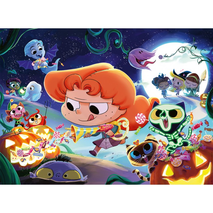 Puzzle   Pièces XXL - Halloween avec Mortelle Adèle