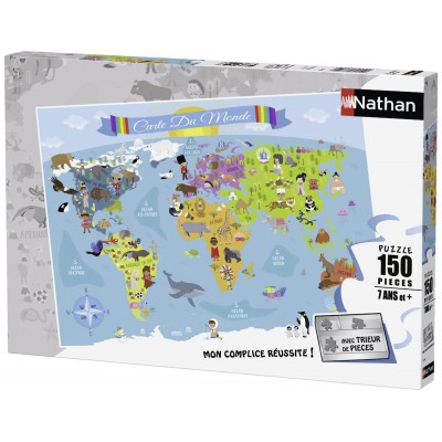 Puzzle Nathan-86806 Pièces XXL - Carte du Monde