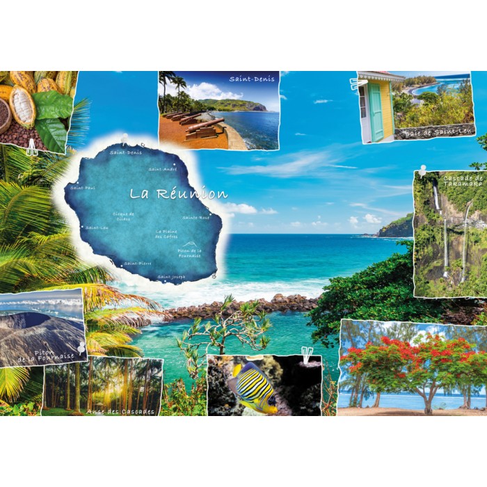 Puzzle Nathan-87342 Carte Postale de la Réunion