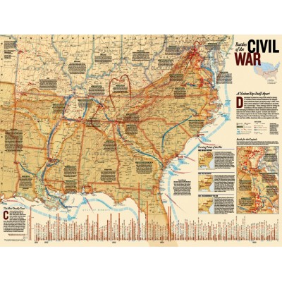 Puzzle New-York-Puzzle-NG1705 Pièces XXL - Battles of the Civil War