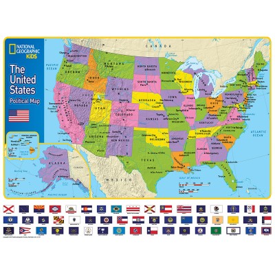 Puzzle New-York-Puzzle-NG1710 Pièces XXL - The USA and Its Flags