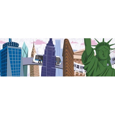 Puzzle New-York-Puzzle-SW2104 Pièces XXL - Travels Thru New York City