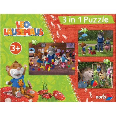 Noris-6060-31427 3 Puzzles - Léo la Souris