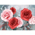 Puzzle  Nova-Puzzle-46011 Roses Rouges et Roses