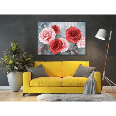 Puzzle Nova-Puzzle-46011 Roses Rouges et Roses