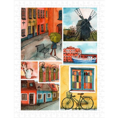 Pintoo-H1688 Puzzle en Plastique - Beautiful Collage of Tranquil Streets