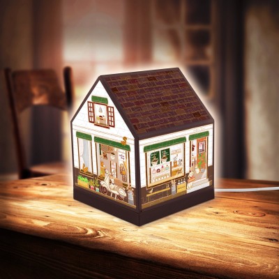 Pintoo-R1004 Puzzle 3D - House Lantern - Lovely Cafe Shop
