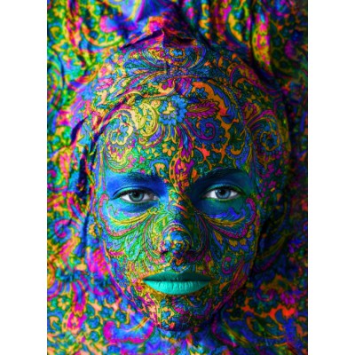 Puzzle Planet-Puzzles-306 Collection Prestige et Exclusive - Face Art : Portrait de femme