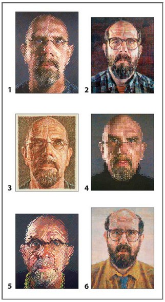 Puzzle Pomegranate-PB003 Chuck Close - 12 cubes pour six autoportraits