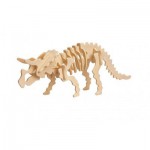   2 Puzzles 3D en Bois - Triceratops et Tyrannosaurus Rex