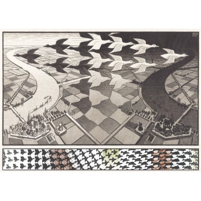 Puzzle PuzzelMan-829 MC Escher : Day and Night