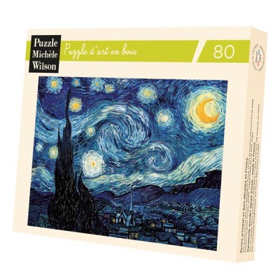 Puzzle-Michele-Wilson-A848-80 Puzzle en Bois Découpé à la Main - Van Gogh : Nuit Étoilée