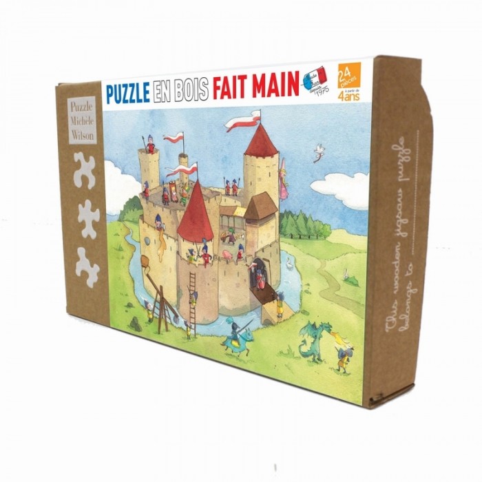  Puzzle-Michele-Wilson-K145-24 Puzzle en Bois Découpé à la Main - Panique Au Château-Fort