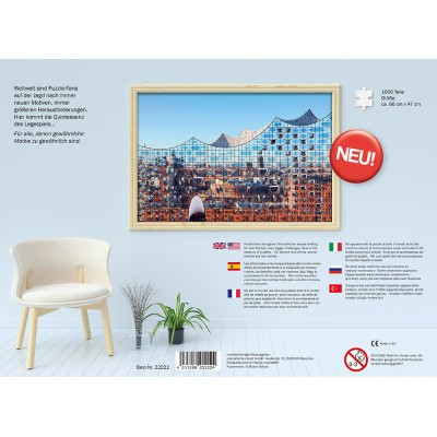 Puzzle Puls-Entertainment-Puzzle-22222 Hambourg dans le reflet de la Philharmonie de l'Elbe