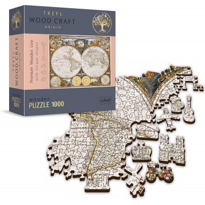 Trefl-20144 Puzzle en Bois - Ancient World Map