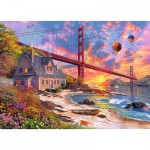   Puzzle en Bois - Sunset at Golden Gate