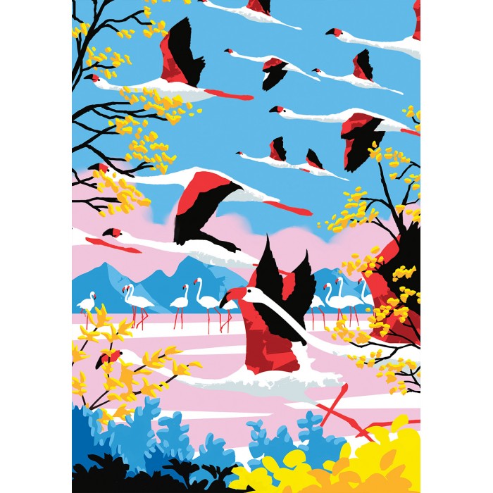 Puzzle  Hachette-Puzzle-0001 L'Envol des Flamants Roses