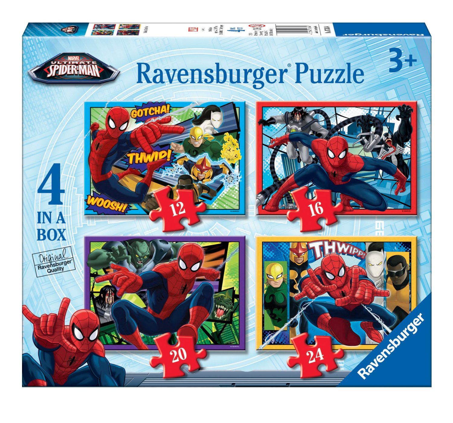 4 Puzzles - Spiderman Ravensburger-07363 12 pièces Puzzles - Super
