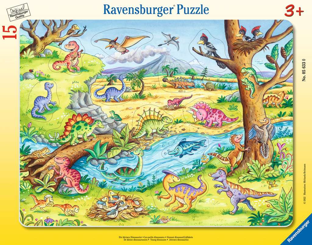 Puzzle Cadre - Dinosaures Ravensburger-05633 15 pièces Puzzles