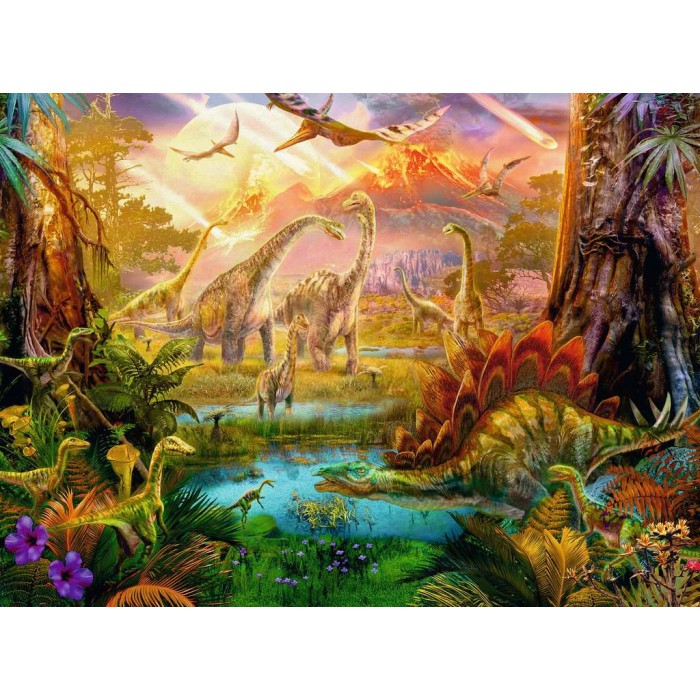 Puzzle  Ravensburger-00238 Pays des Dinosaures