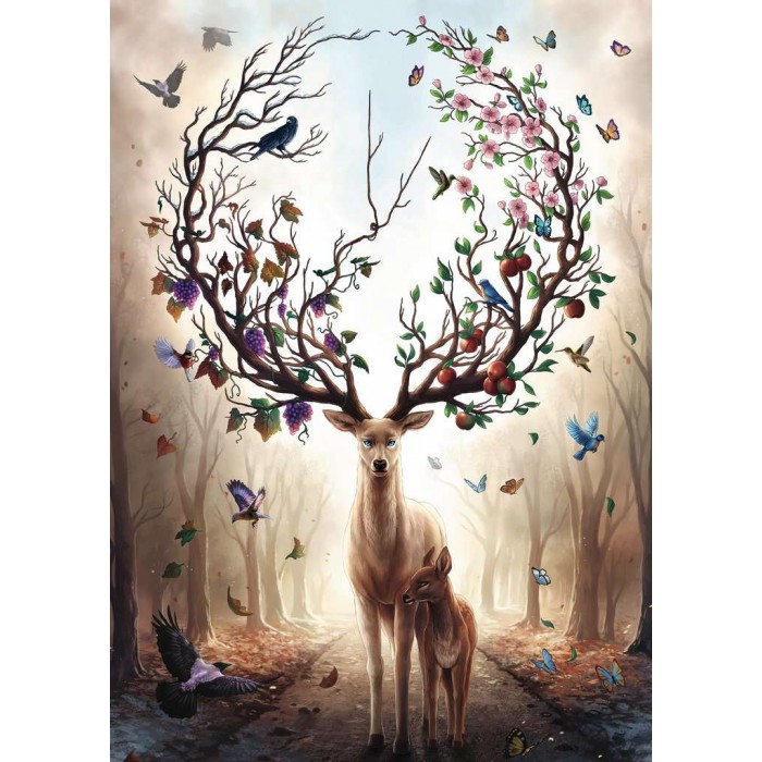 Puzzle  Ravensburger-00459 Cerf Fantastique