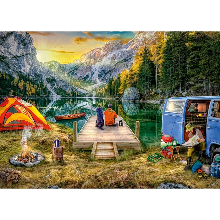 Puzzle  Ravensburger-00568 Camping Holiday