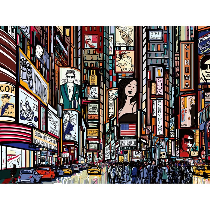 Puzzle  Ravensburger-00580 Buntes New York