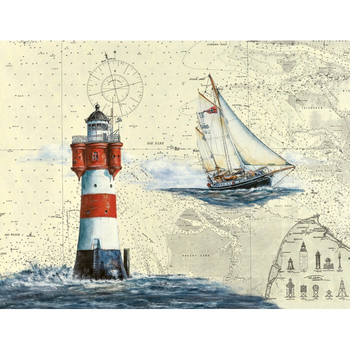 Puzzle  Ravensburger-00804 Phare Romantique