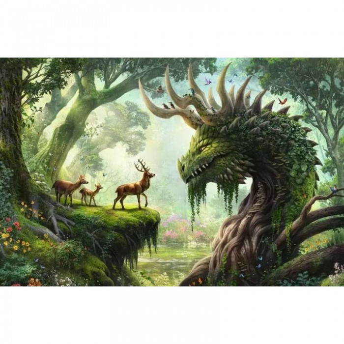 Puzzle  Ravensburger-00808 Le Réveil du Dragon